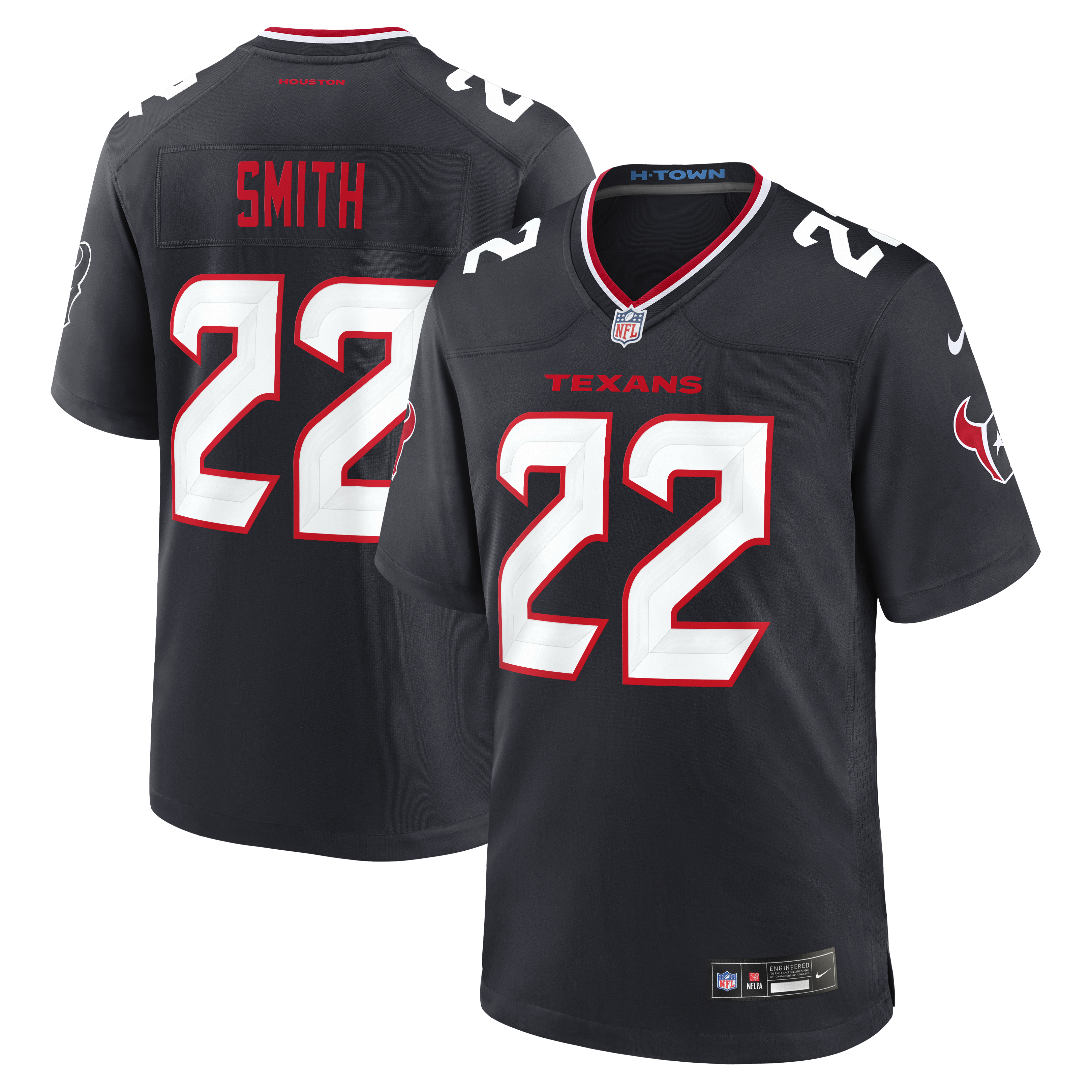 Men's Nike Jaylin Smith Navy Houston Texans Team Game Jersey