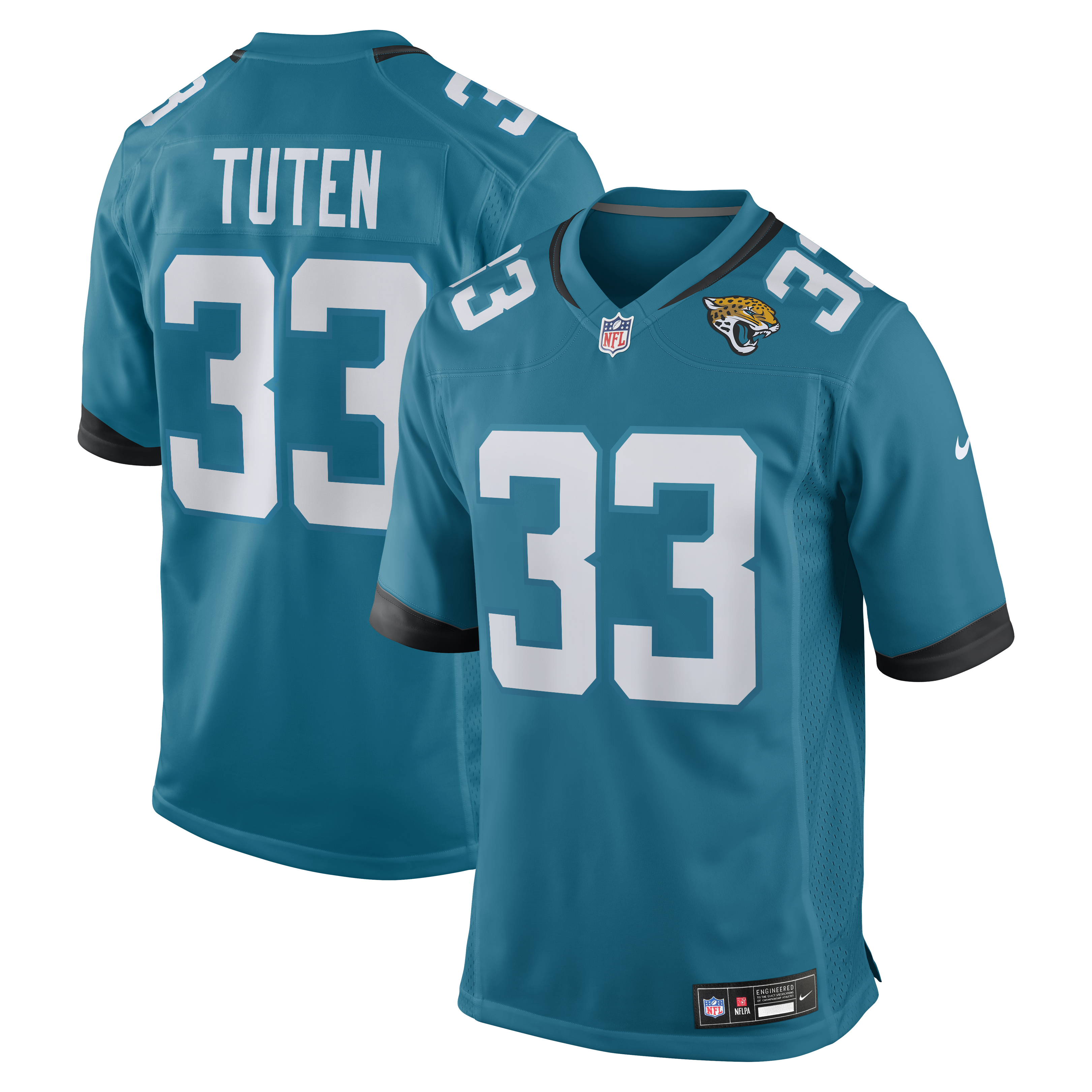 Men's Nike Bhayshul Tuten Teal Jacksonville Jaguars Team Game Jersey