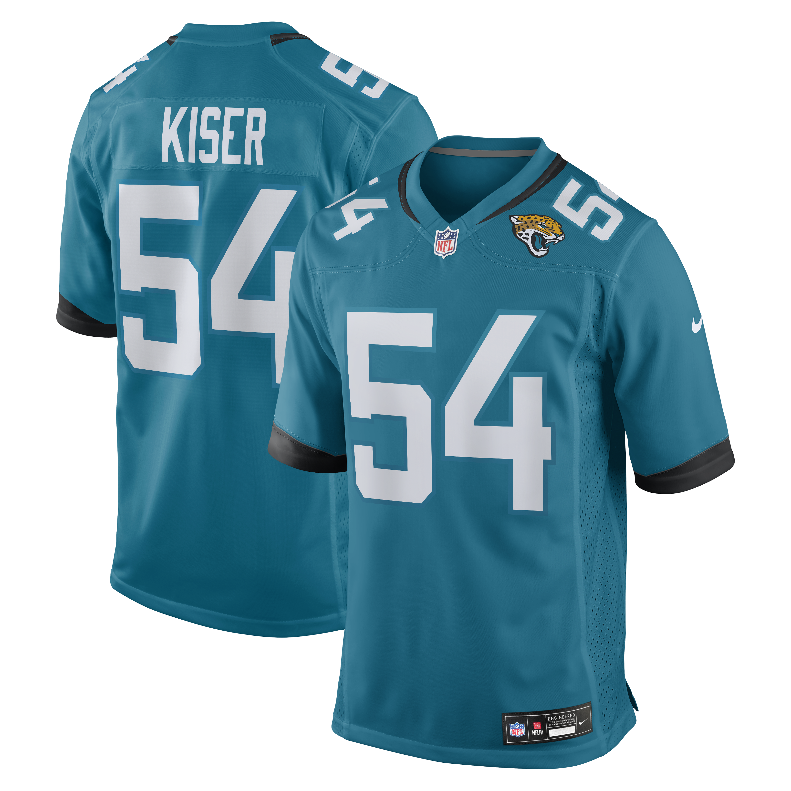 Men's Nike Jack Kiser Teal Jacksonville Jaguars Team Game Jersey