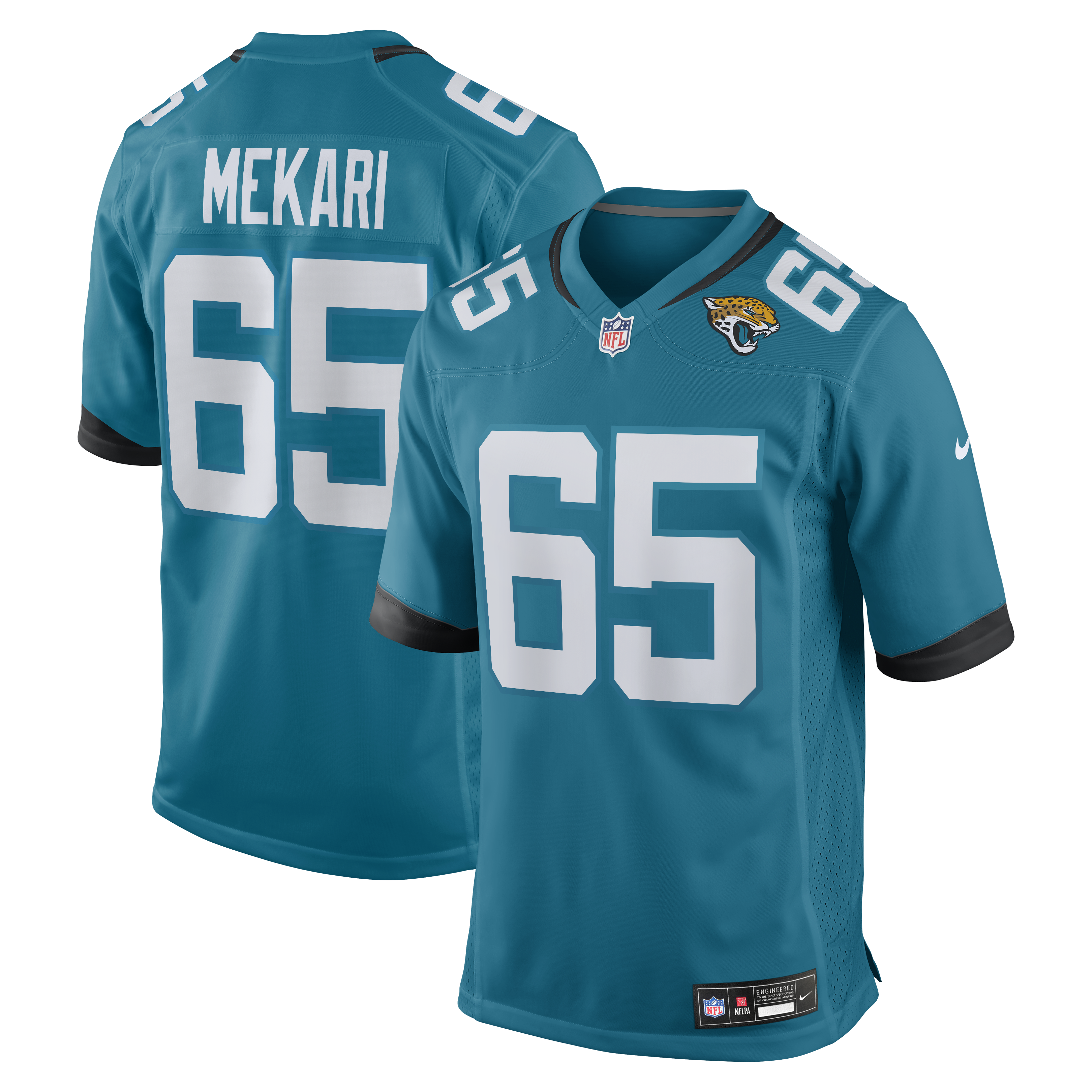 Men's Nike Patrick Mekari  Teal Jacksonville Jaguars Team Game Jersey