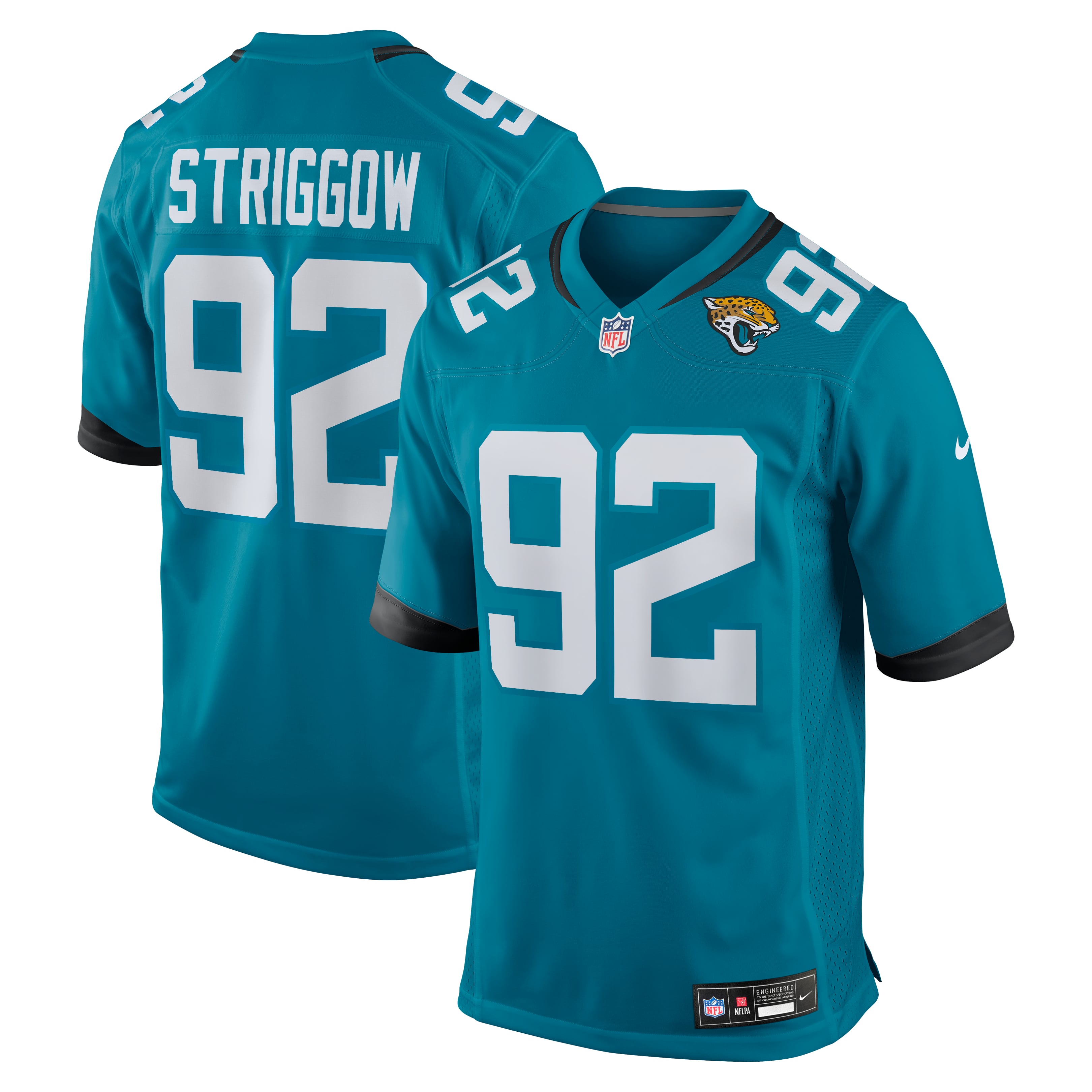 Men's Nike Danny Striggow  Teal Jacksonville Jaguars Team Game Jersey