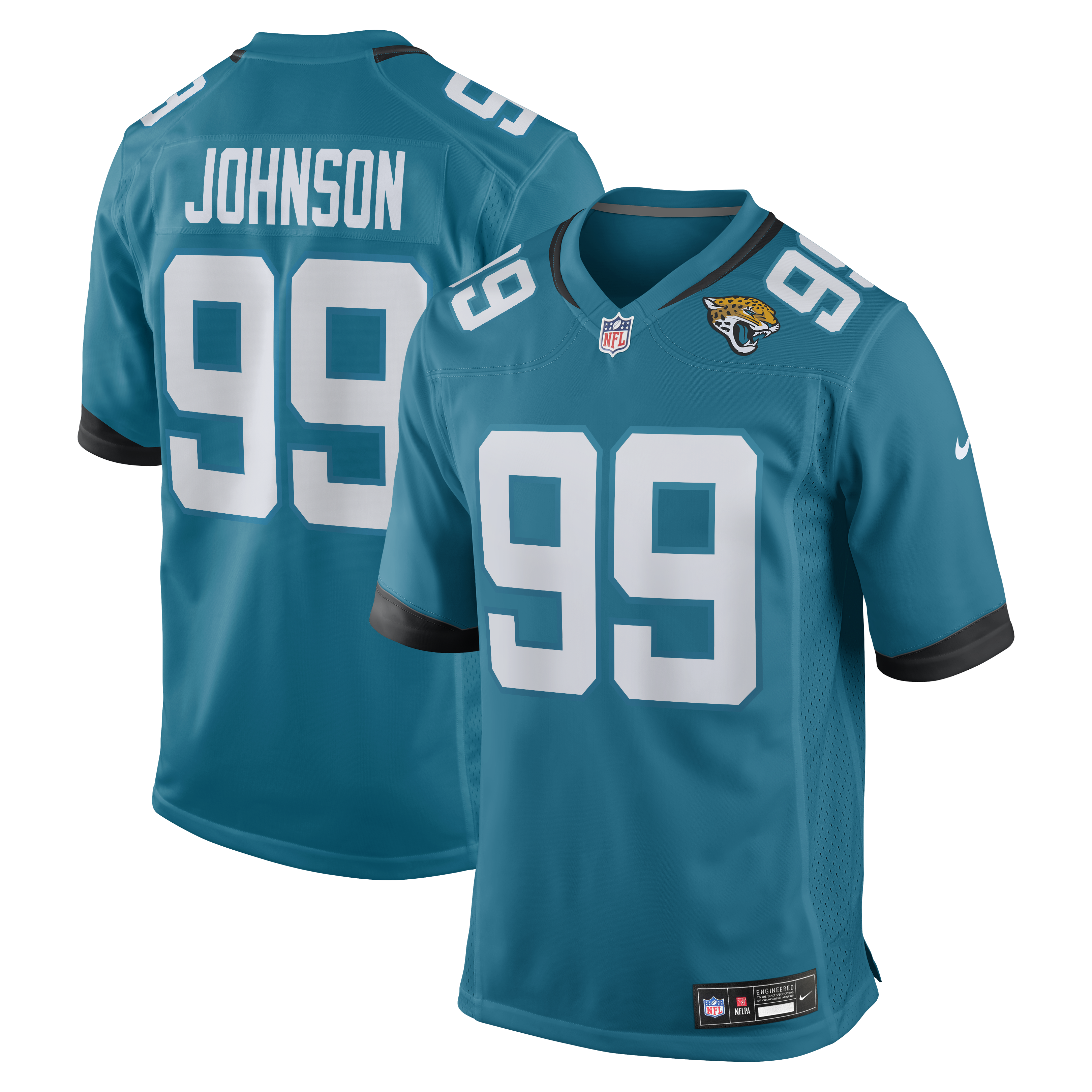 Men's Nike Austin Johnson  Teal Jacksonville Jaguars Team Game Jersey