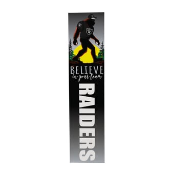 "Las Vegas Raiders 46"" x 11"" Bigfoot Believe in Yourself Porch Leaner Wood Sign"