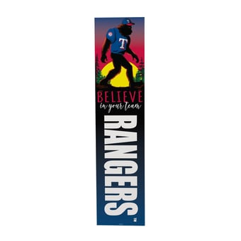 "Texas Rangers 46"" x 11"" Bigfoot Believe in Yourself Porch Leaner Wood Sign"