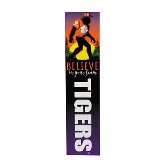 Clemson Tigers 46" x 11" Bigfoot Believe in Yourself Porch Leaner Wood Sign