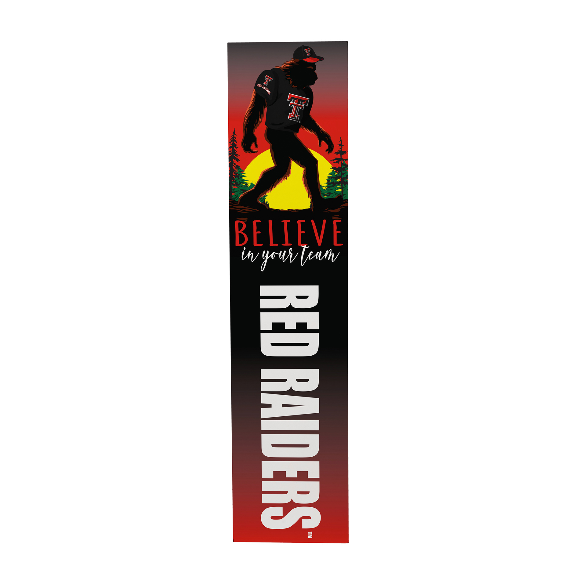 Texas Tech Red Raiders 46" x 11" Bigfoot Believe in Yourself Porch Leaner Wood Sign