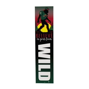 "Minnesota Wild 46"" x 11"" Bigfoot Believe in Yourself Porch Leaner Wood Sign"