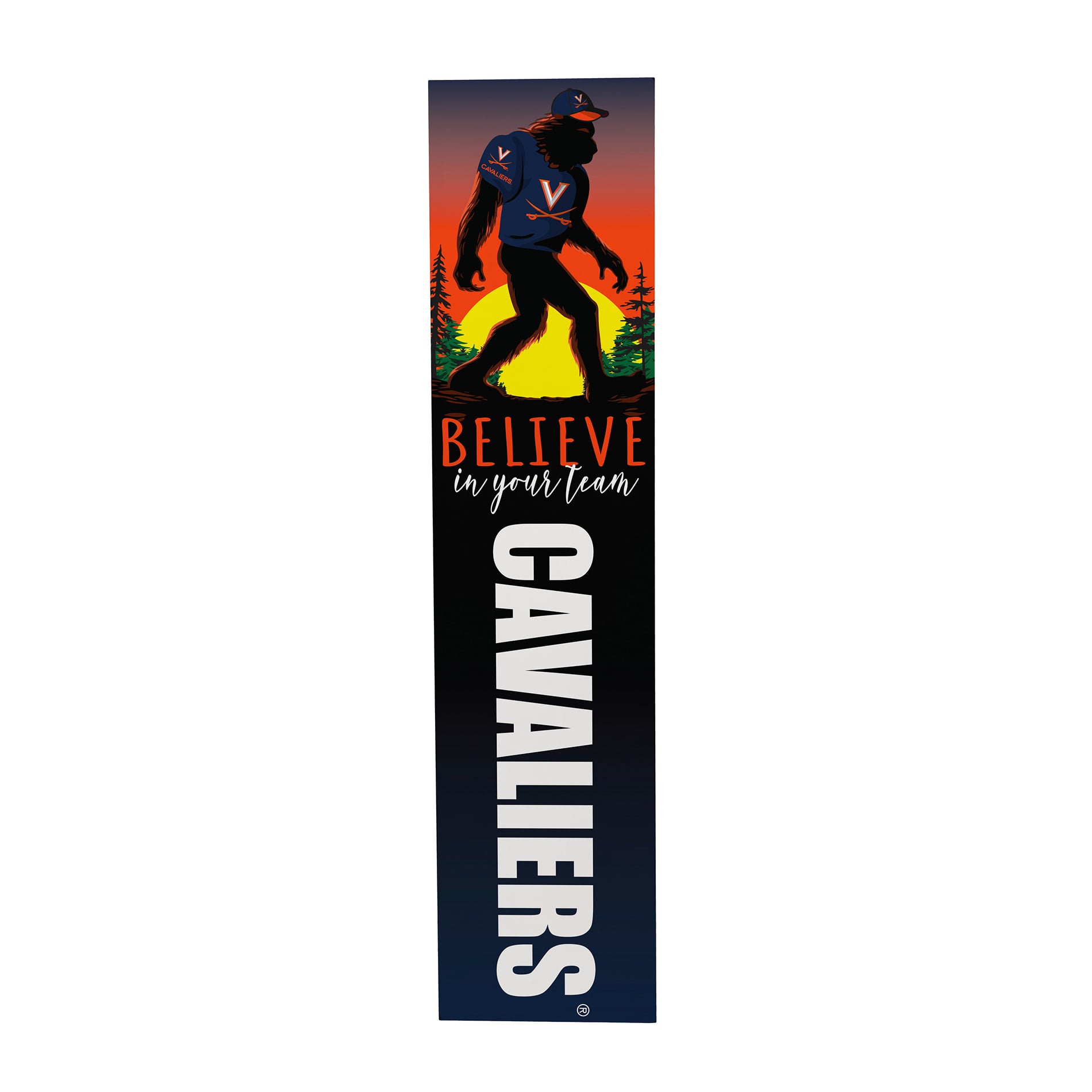 Virginia Cavaliers 46" x 11" Bigfoot Believe in Yourself Porch Leaner Wood Sign