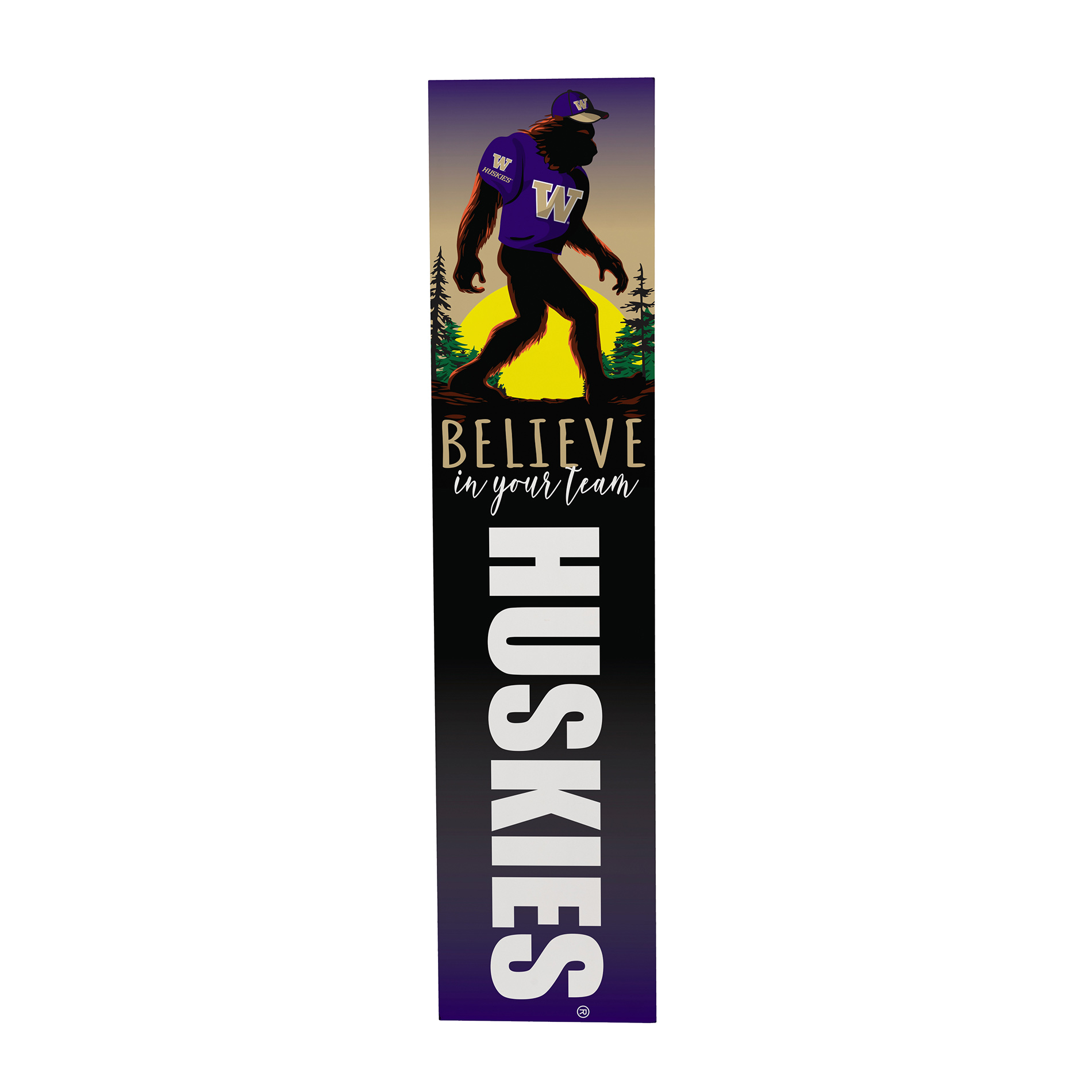 Washington Huskies 46" x 11" Bigfoot Believe in Yourself Porch Leaner Wood Sign