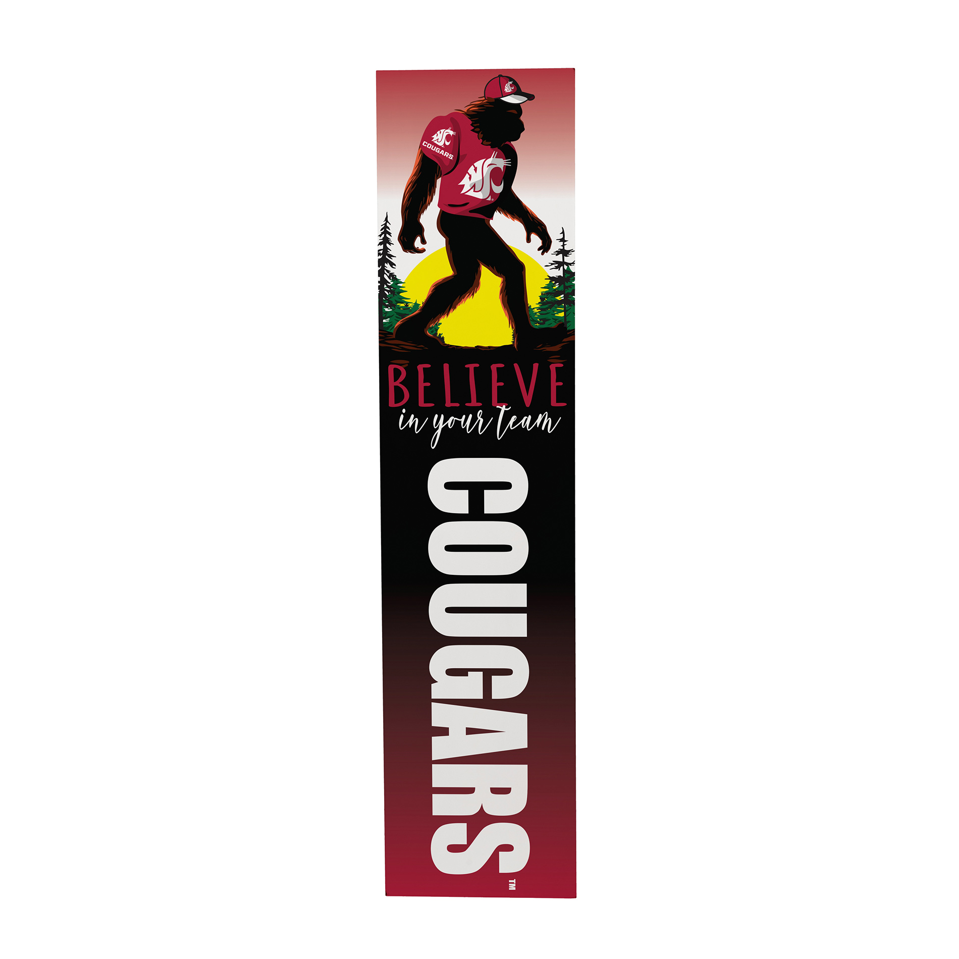 Washington State Cougars 46″ x 11″ Bigfoot Believe in Yourself Porch Leaner Wood Sign Washington State Cougars 46″ x 11″ Bigfoot Believe in Yourself Porch Leaner Wood Sign