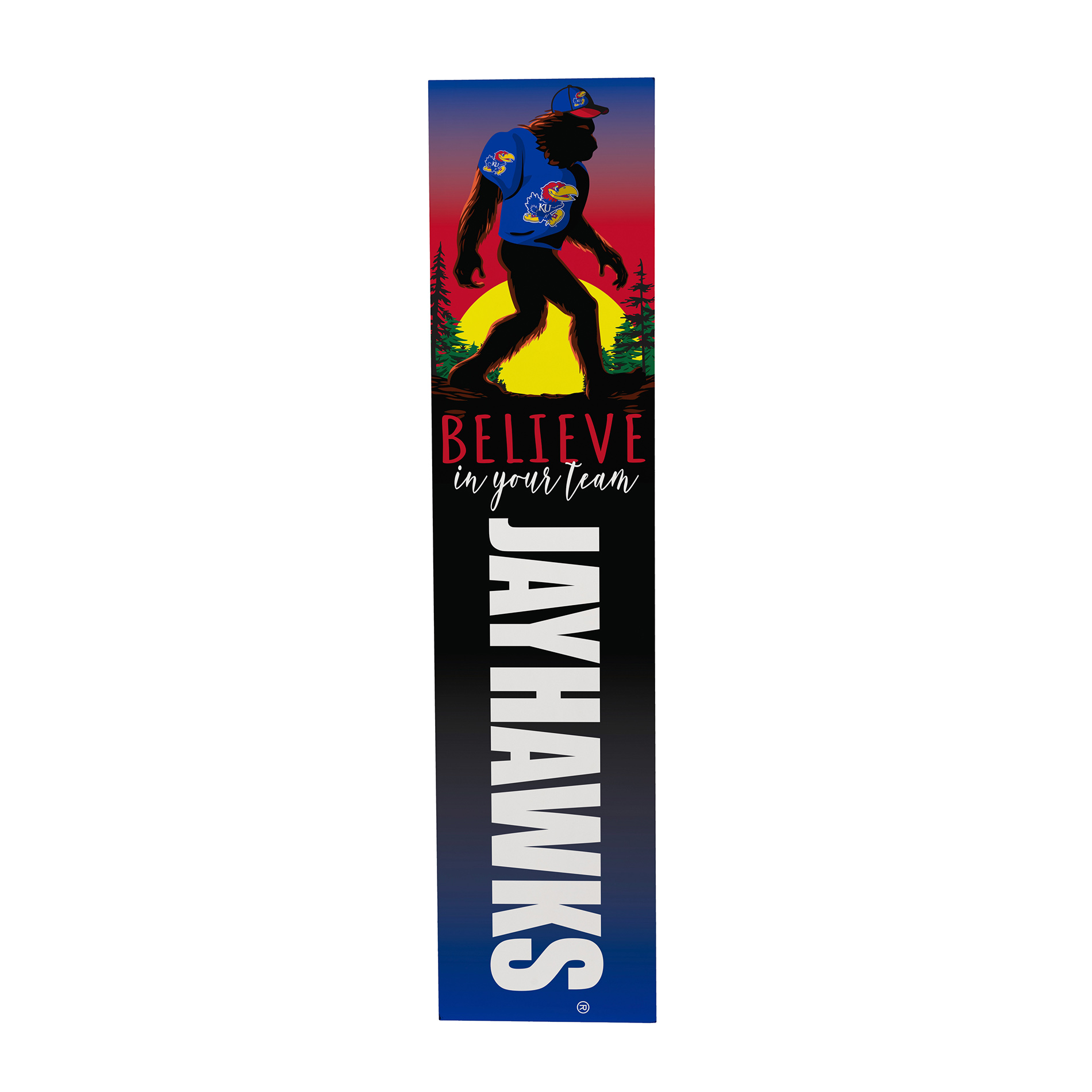 Kansas Jayhawks 46" x 11" Bigfoot Believe in Yourself Porch Leaner Wood Sign