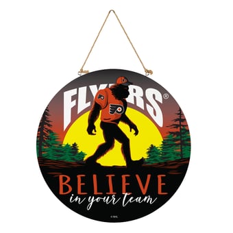 Philadelphia Flyers 18" Bigfoot "Believe in Yourself" Team Logo Wood Round Door Sign