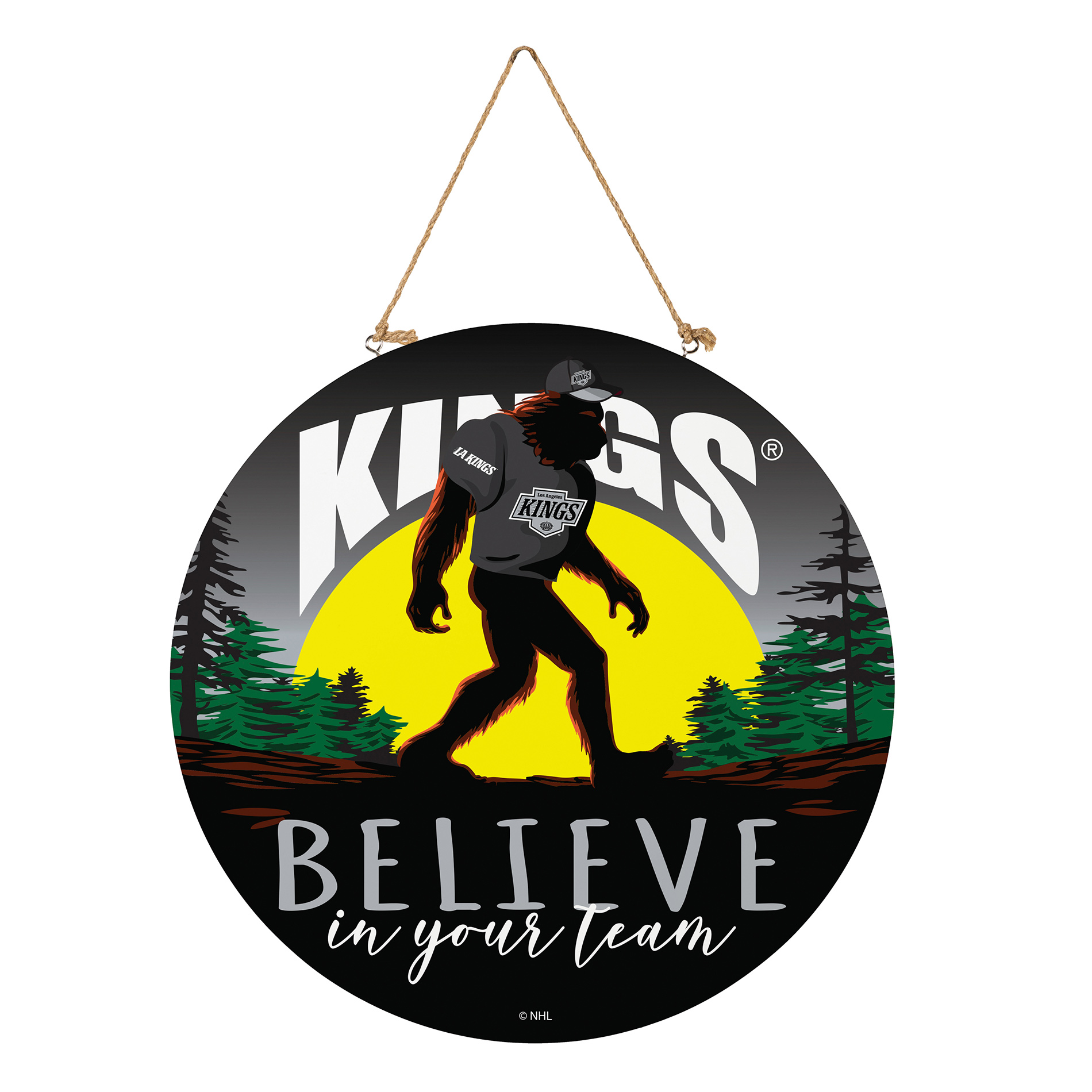 Los Angeles Kings 18″ Bigfoot “Believe in Yourself” Team Logo Wood Round Door Sign Los Angeles Kings 18″ Bigfoot “Believe in Yourself” Team Logo Wood Round Door Sign