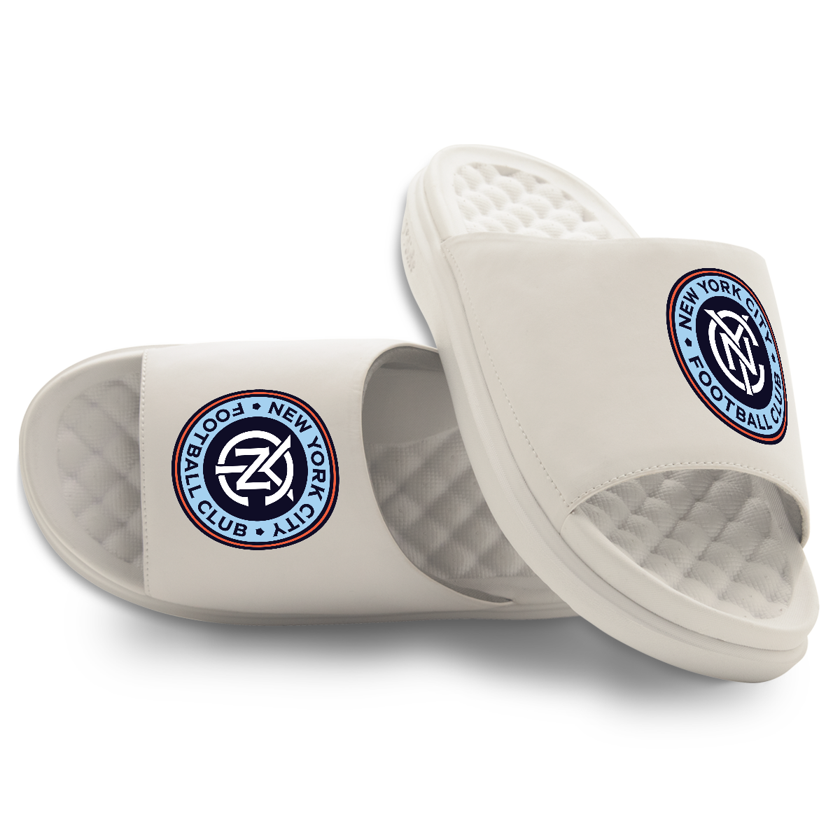 Youth ISlide Cream New York City FC Primary Motive Slide Sandals Youth ISlide Cream New York City FC Primary Motive Slide Sandals