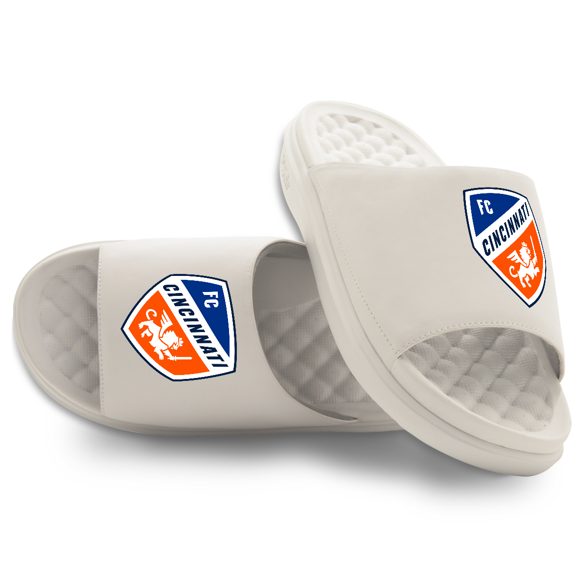 Unisex ISlide Cream FC Cincinnati Primary Motive Slide Sandals Unisex ISlide Cream FC Cincinnati Primary Motive Slide Sandals