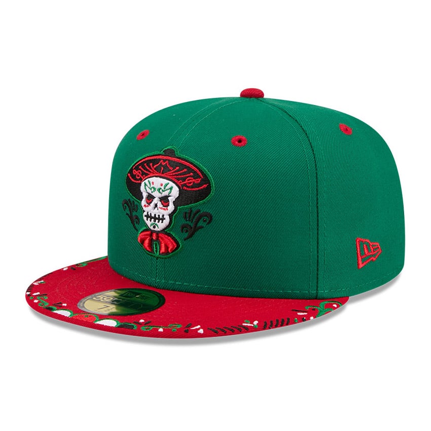 Men's New Era Green/Red Albuquerque Isotopes 2026 Copa De La Diversion 59FIFTY Fitted Hat
