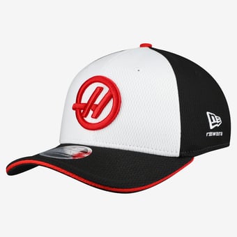 Men's New Era  White/Black Haas F1 Team 9SEVENTY Adjustable Hat