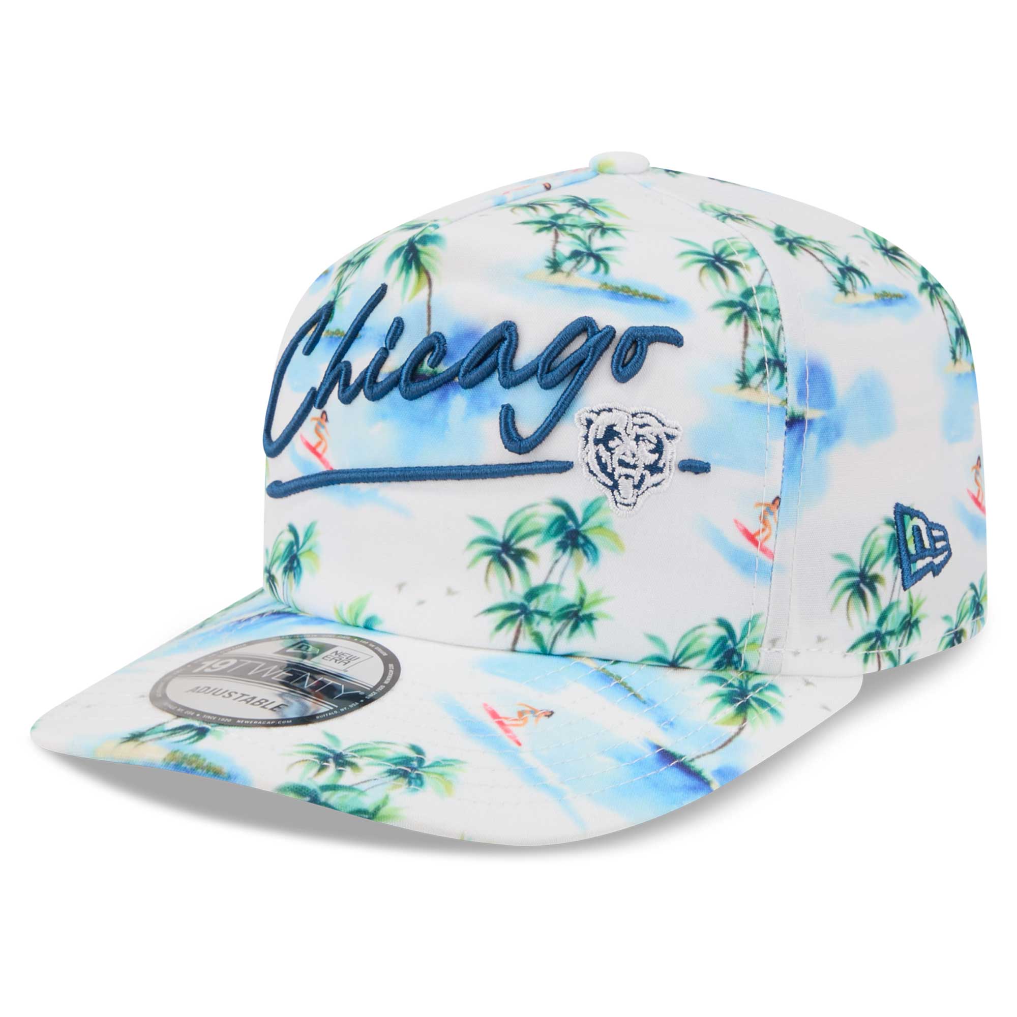 Men's New Era  White Chicago Bears Aloha 19TWENTY Adjustable Hat