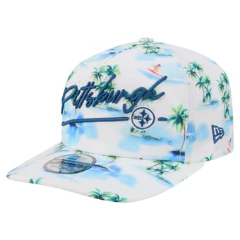 Men's New Era  White Pittsburgh Steelers Aloha 19TWENTY Adjustable Hat