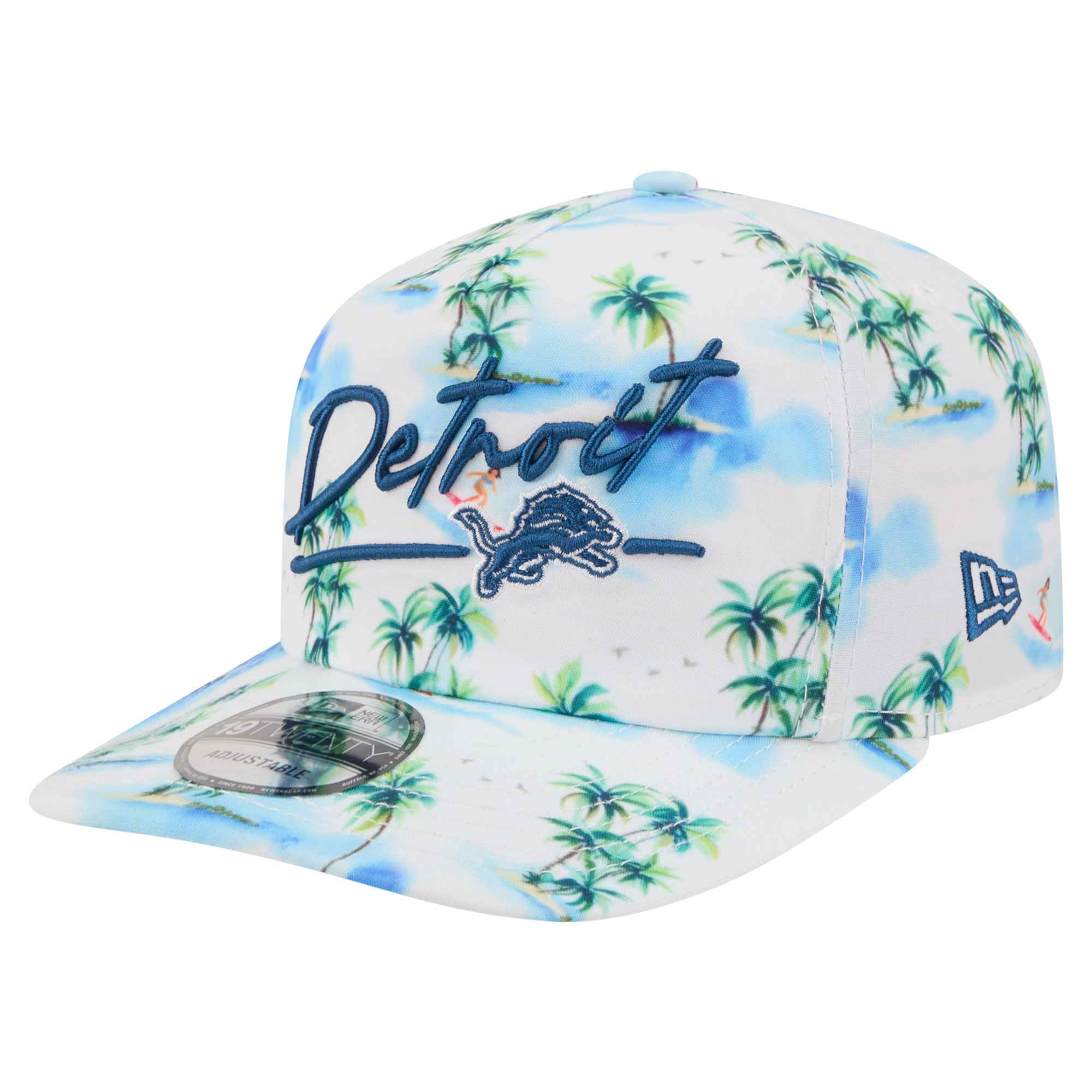 Men's New Era  White Detroit Lions Aloha 19TWENTY Adjustable Hat