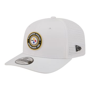 Men's New Era  White Pittsburgh Steelers COOLERA 9SEVENTY Adjustable Hat