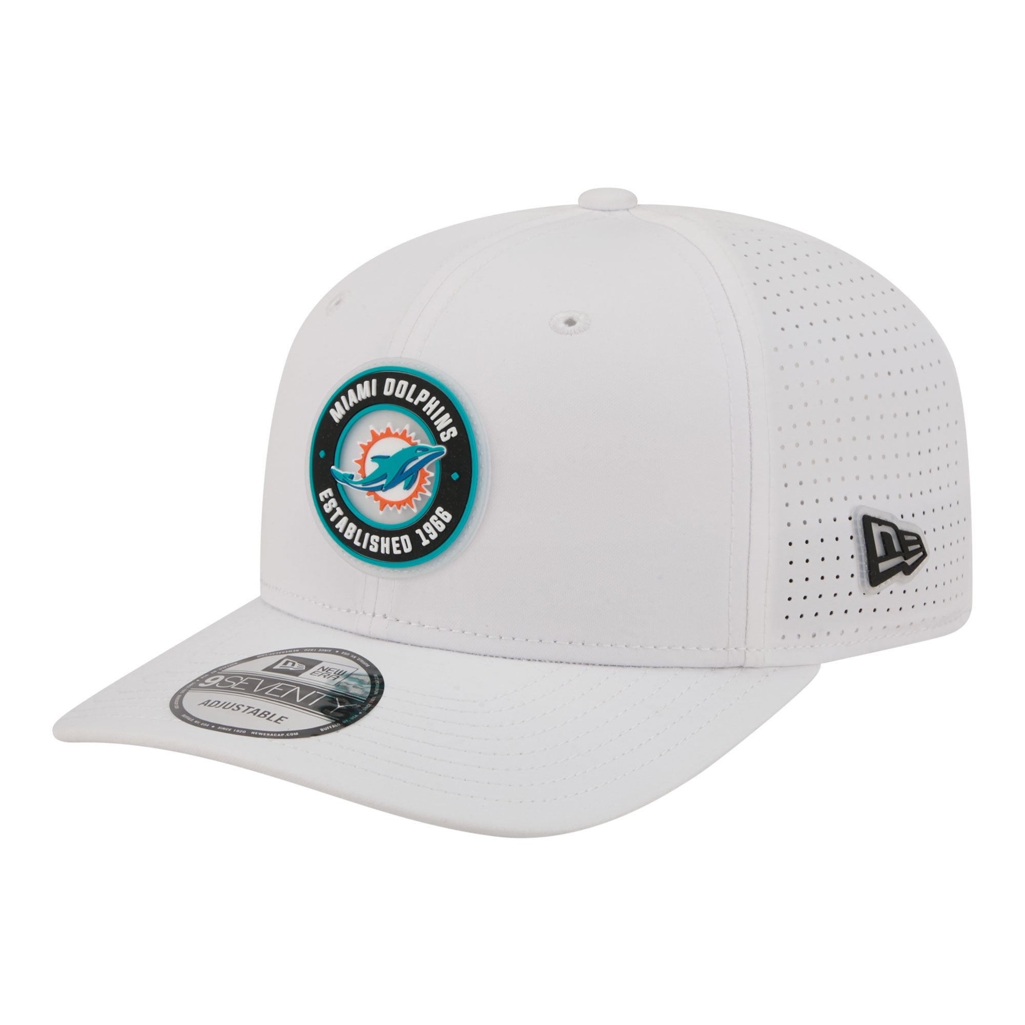 Men’s New Era White Miami Dolphins COOLERA 9SEVENTY Adjustable Hat