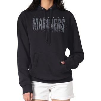 Women's G-III 4Her by Carl Banks  Black Seattle Mariners Metallic Drop Fleece Hoodie