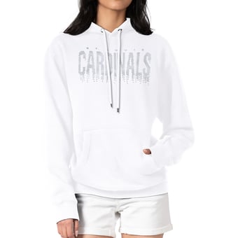 Women's G-III 4Her by Carl Banks  White St. Louis Cardinals Metallic Drop Fleece Hoodie