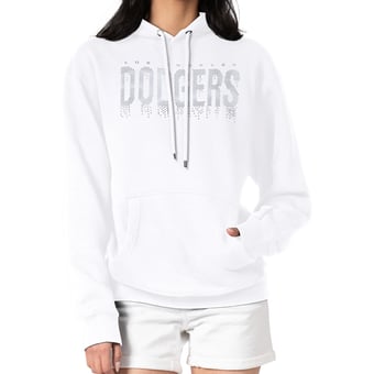 Women's G-III 4Her by Carl Banks  White Los Angeles Dodgers Metallic Drop Fleece Hoodie