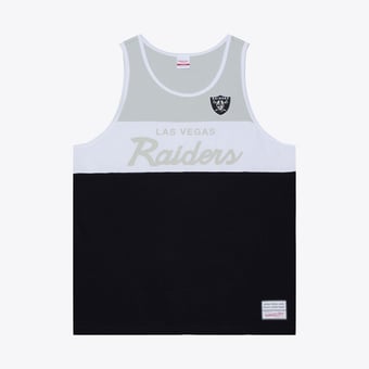 Men's Mitchell & Ness  Black/Silver Las Vegas Raiders Head Coach Tank Top