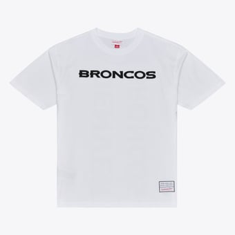 Men's Mitchell & Ness White Denver Broncos Monochrome T-Shirt