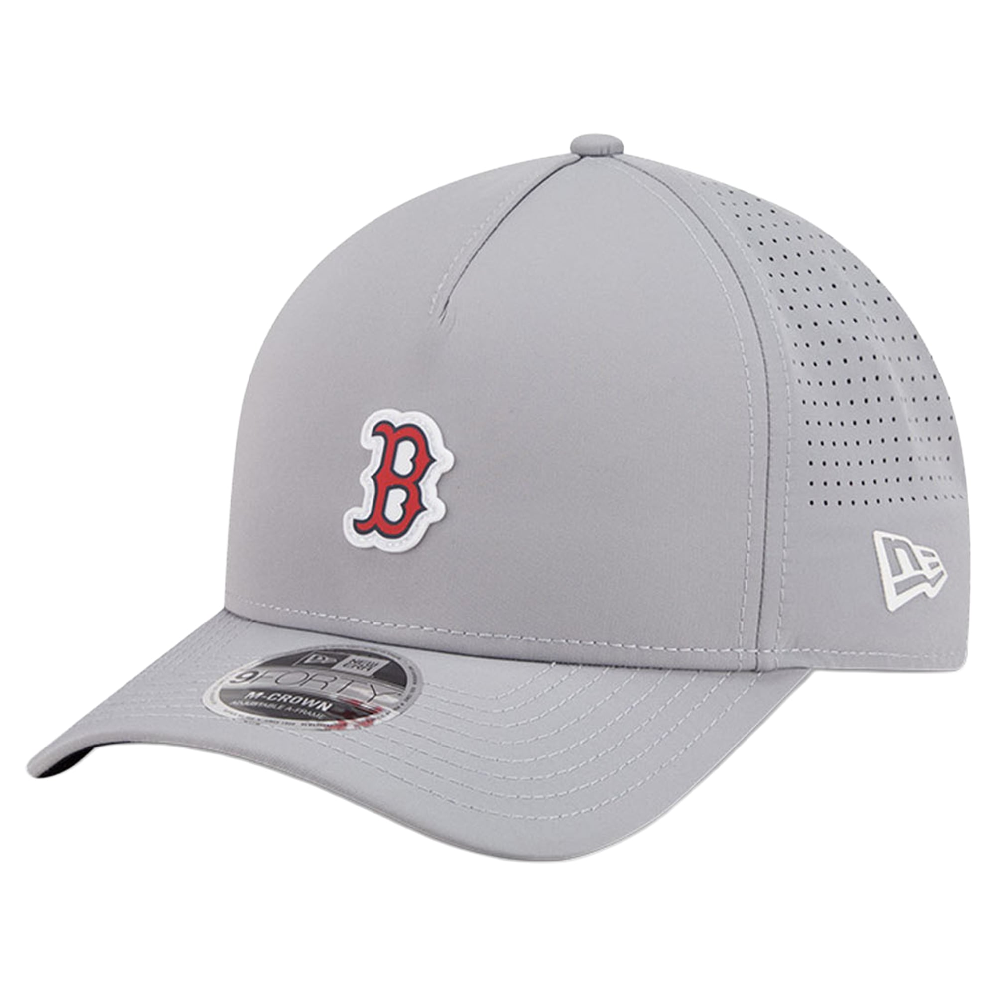 Men's New Era  Gray Boston Red Sox Micro Logo 9FORTY M-Crown A-Frame Adjustable Hat