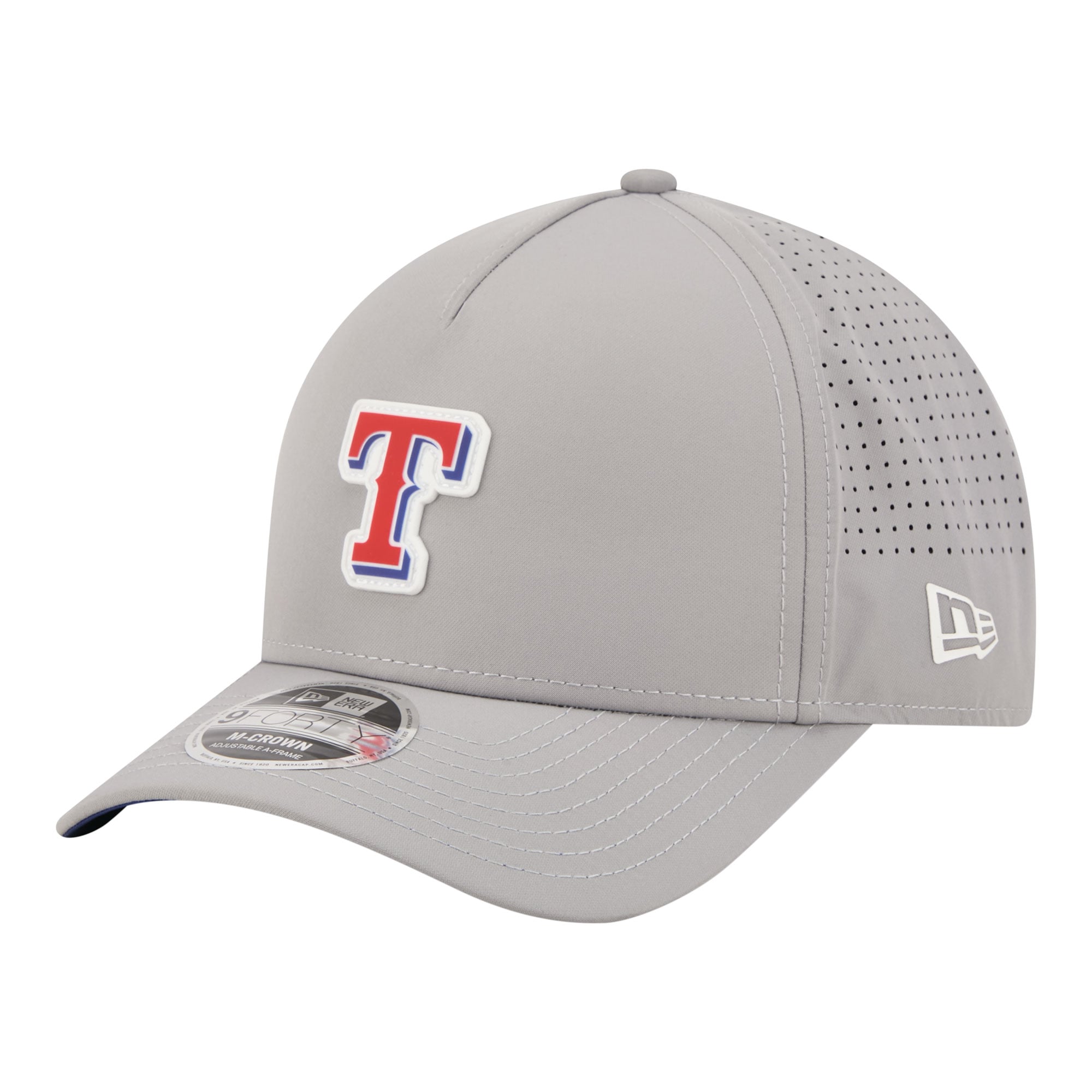 Men's New Era  Gray Texas Rangers Micro Logo 9FORTY M-Crown A-Frame Adjustable Hat