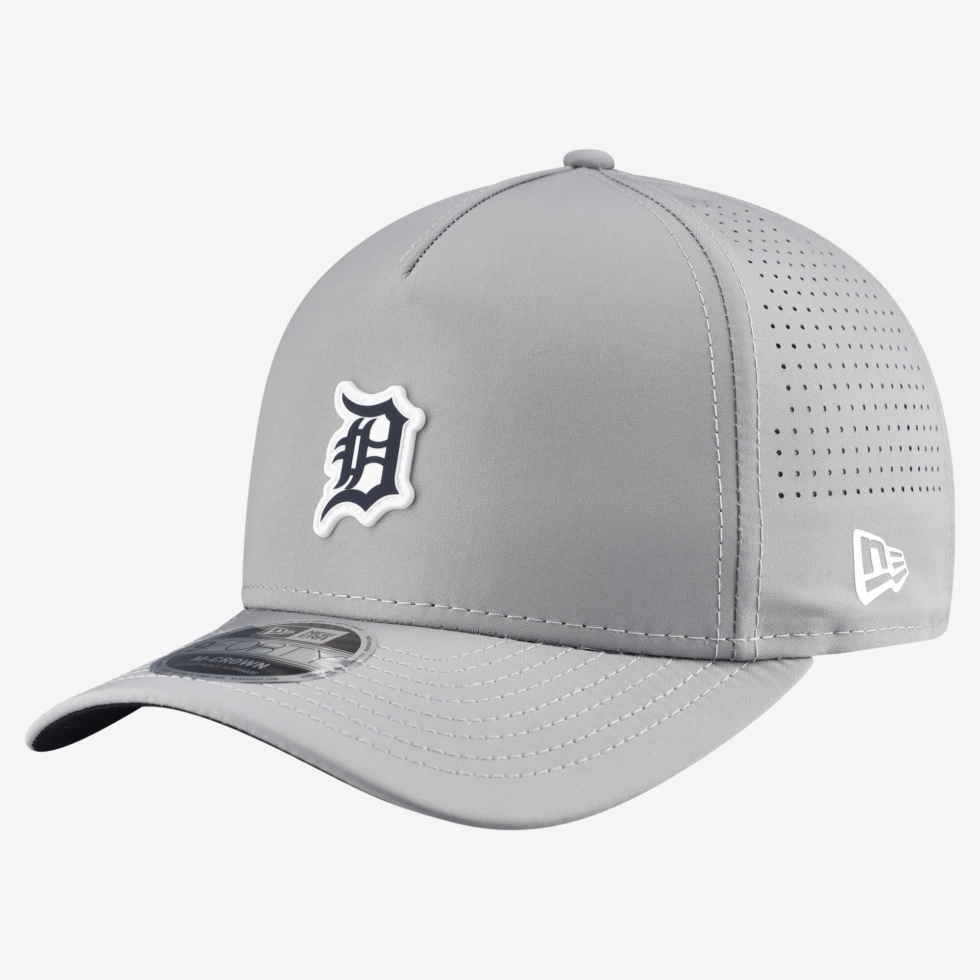 Men's New Era  Gray Detroit Tigers Micro Logo 9FORTY M-Crown A-Frame Adjustable Hat