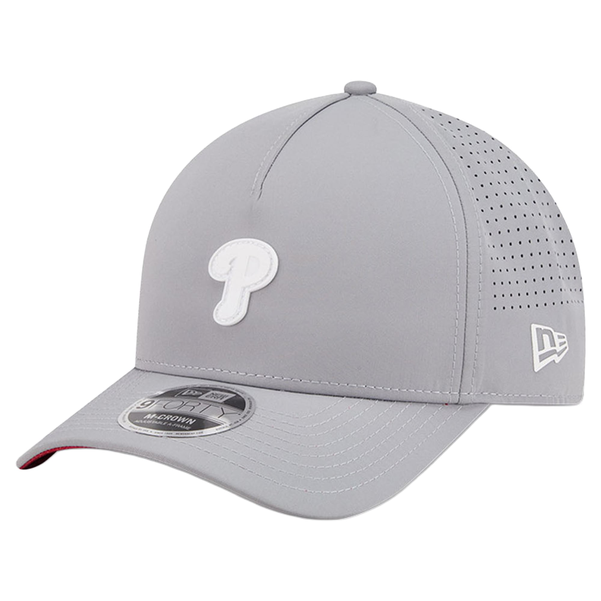 Men's New Era  Gray Philadelphia Phillies Micro Logo 9FORTY M-Crown A-Frame Adjustable Hat