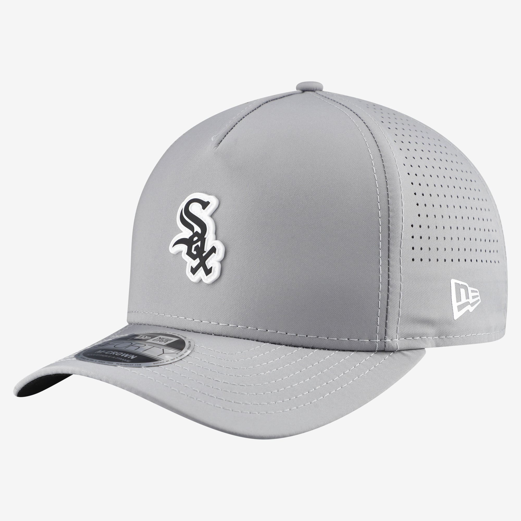 Men's New Era  Gray Chicago White Sox Micro Logo 9FORTY M-Crown A-Frame Adjustable Hat
