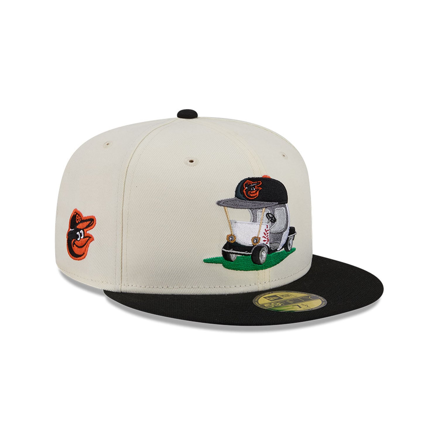 Men's New Era  Cream/Black Baltimore Orioles Bullpen Cart 59FIFTY Fitted Hat