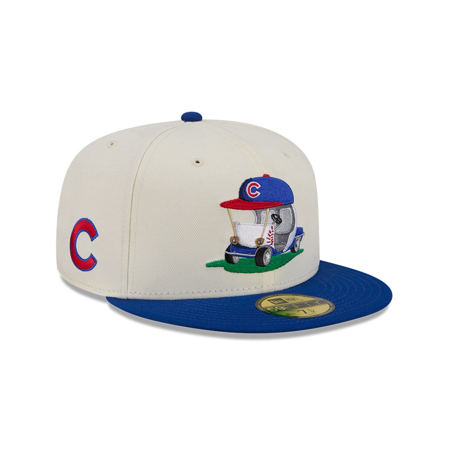 Men's New Era  Cream/Royal Chicago Cubs Bullpen Cart 59FIFTY Fitted Hat