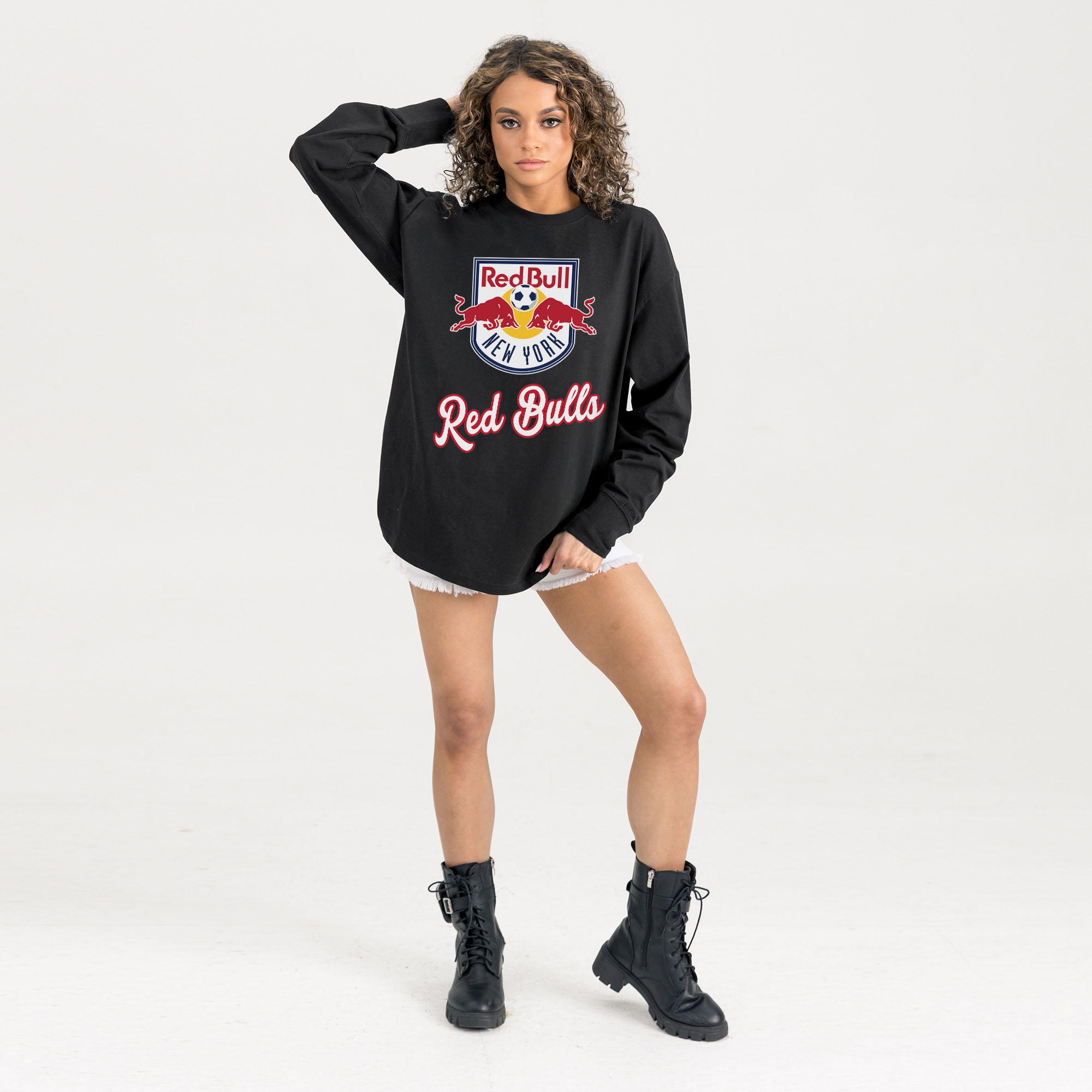 Women’s Gameday Couture Black New York Red Bulls Oversized Long Sleeve T-Shirt Women’s Gameday Couture Black New York Red Bulls Oversized Long Sleeve T-Shirt