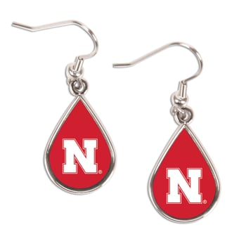 WinCraft Nebraska Huskers Tear Drop Earrings
