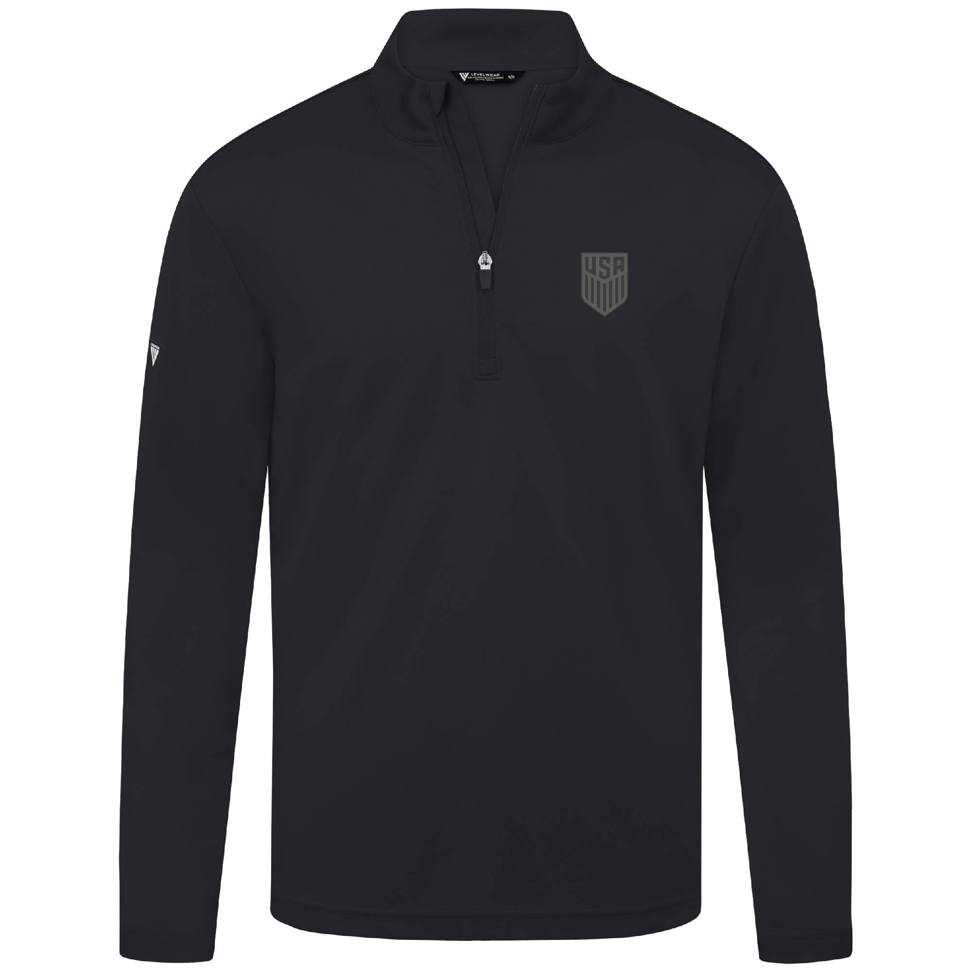Men's Levelwear Black USMNT Heron Quarter-Zip Sweatshirt