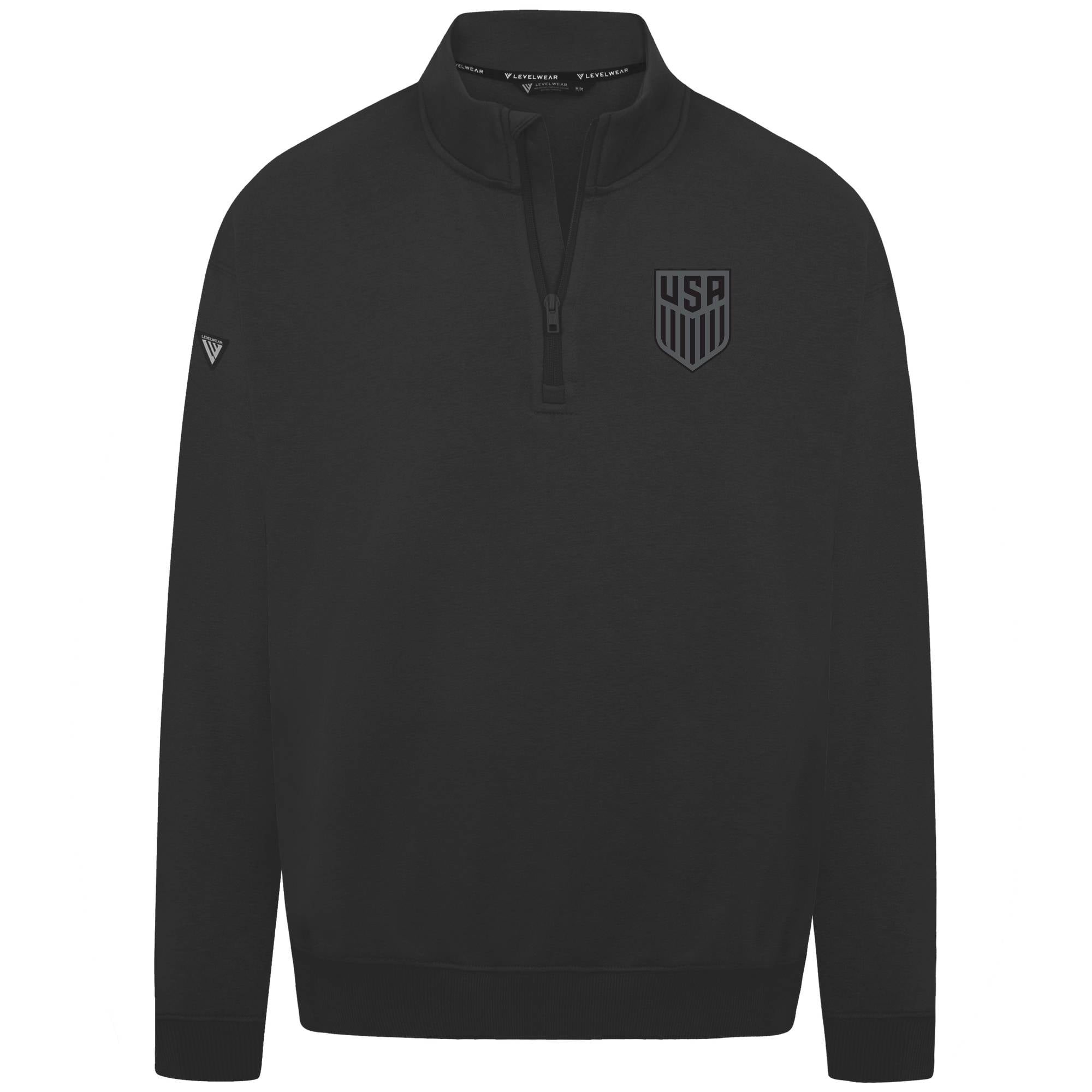 Men's Levelwear Black USMNT Murray Quarter-Zip Sweatshirt