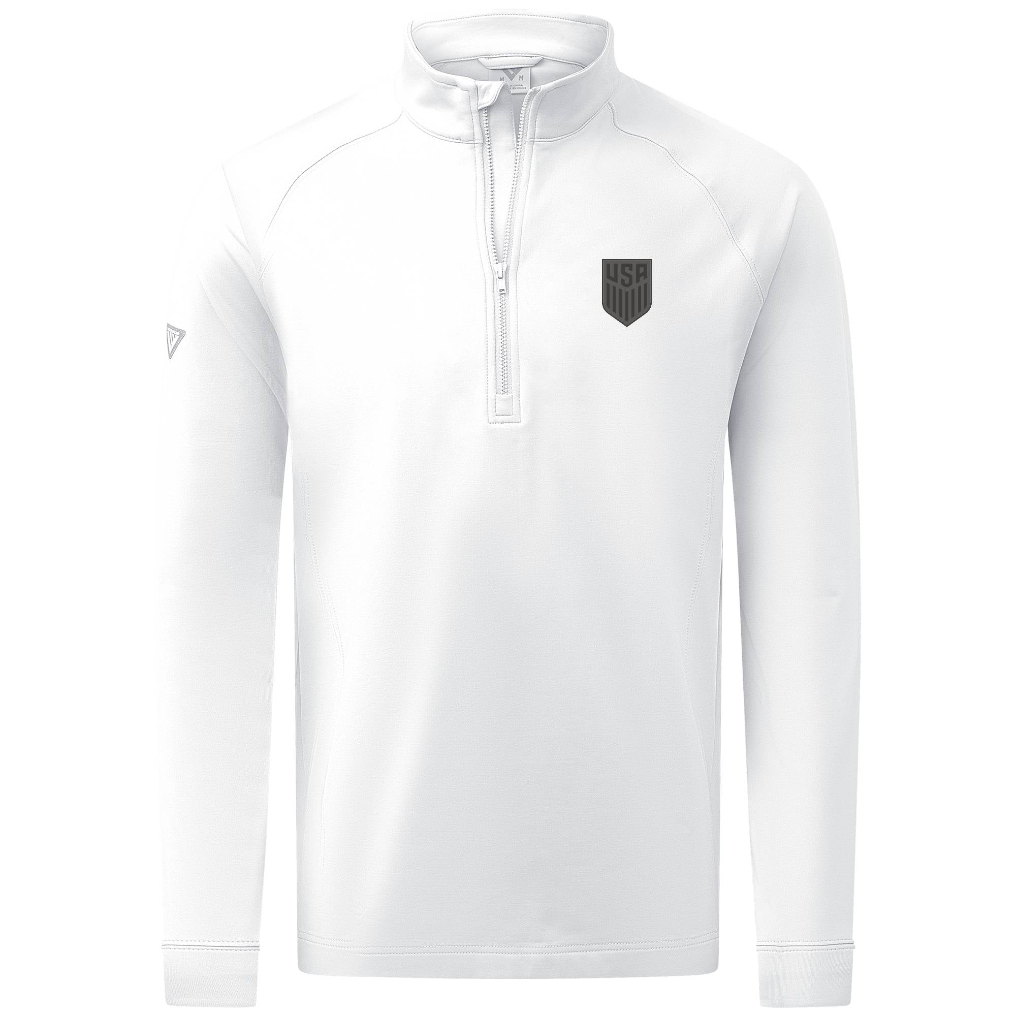 Men's Levelwear White USMNT Calibre Performance Quarter-Zip Raglan Sweatshirt