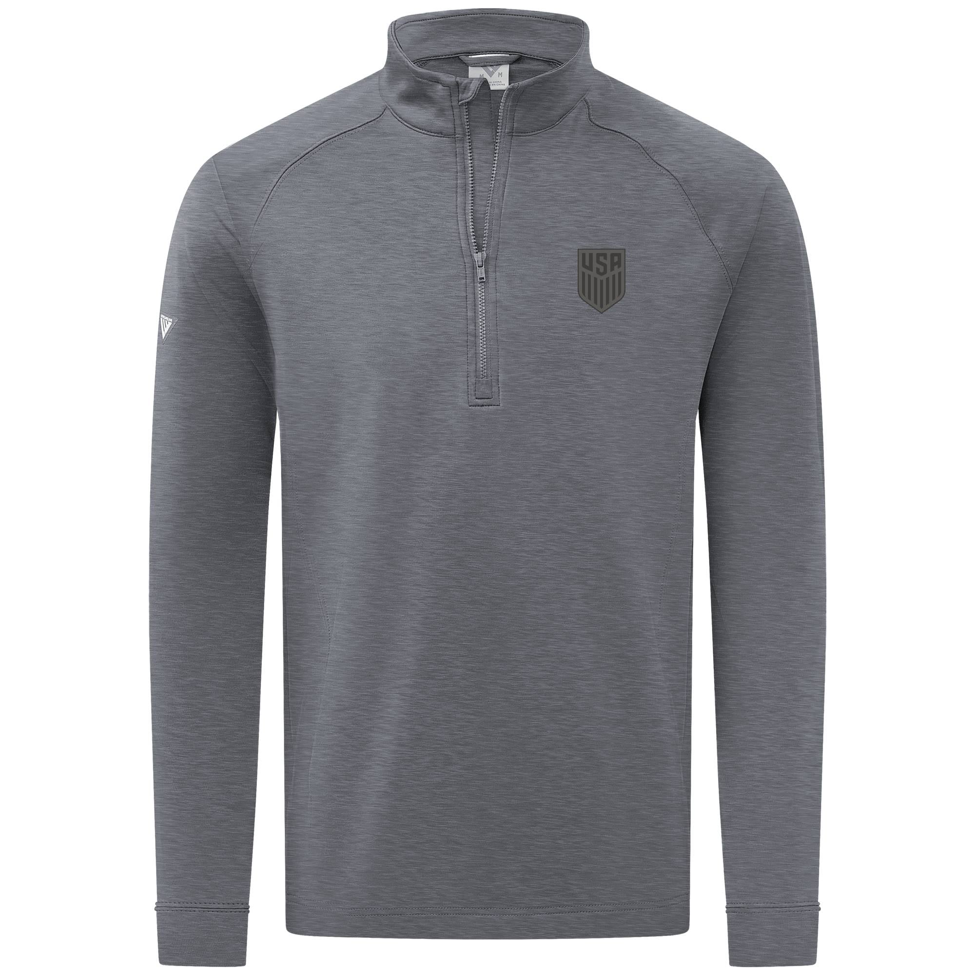 Men's Levelwear Gray USMNT Calibre Performance Quarter-Zip Raglan Sweatshirt