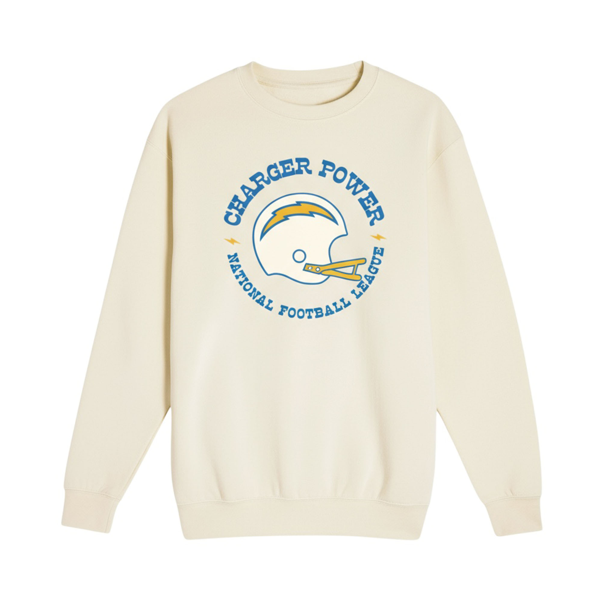 Unisex The Wild Collective Cream Los Angeles Chargers Charger Power Fleece Sweatshirt