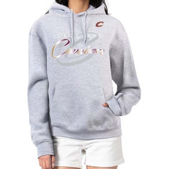 Women's G-III 4Her by Carl Banks Gray Cleveland Cavaliers Shadow Logo Tri-Blend Fleece Hoodie