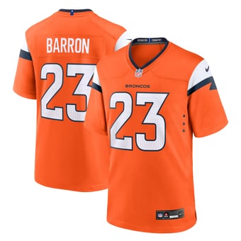 Men's Nike Jahdae Barron  Orange Denver Broncos Team Game Jersey