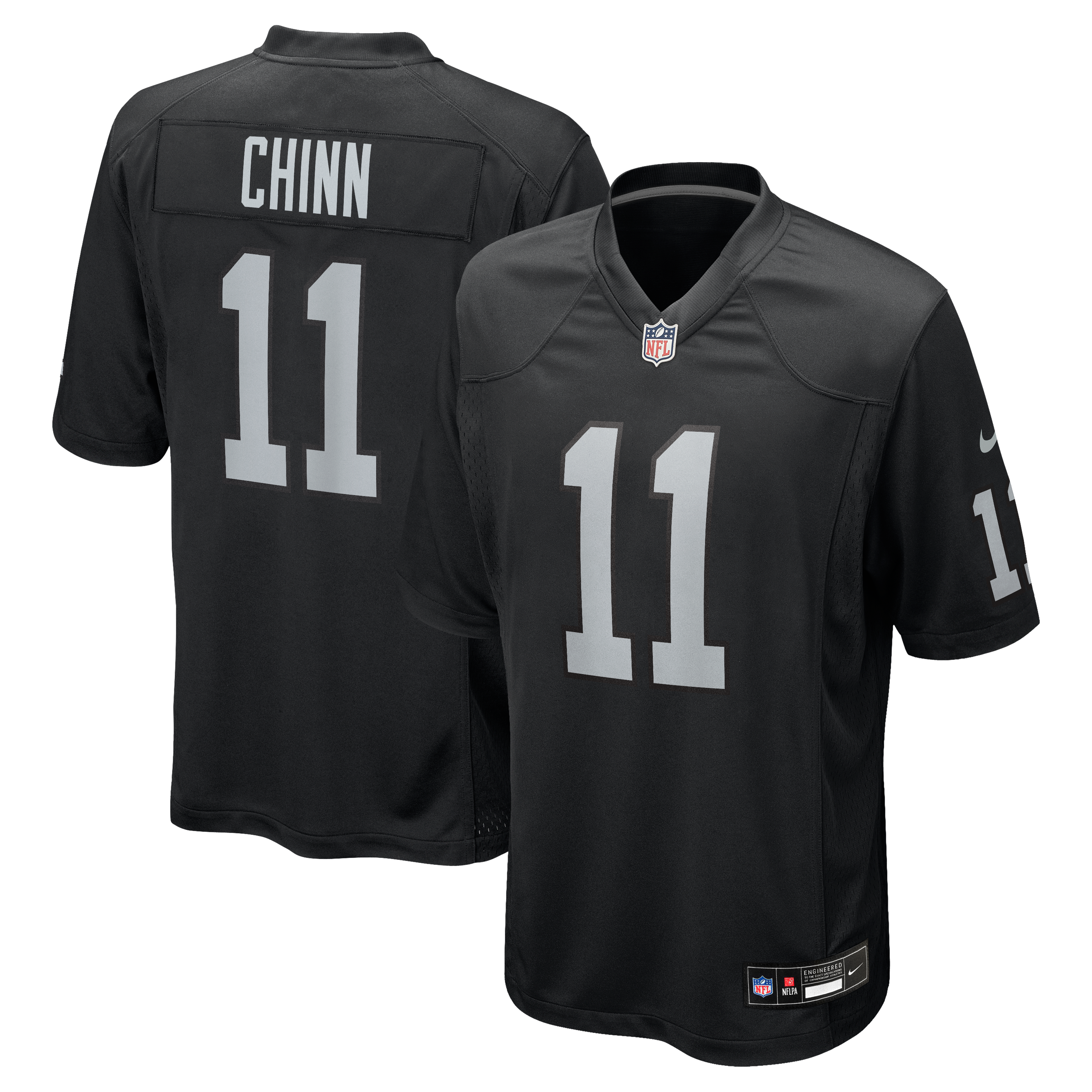 Men's Nike Jeremy Chinn Black Las Vegas Raiders Team Game Jersey