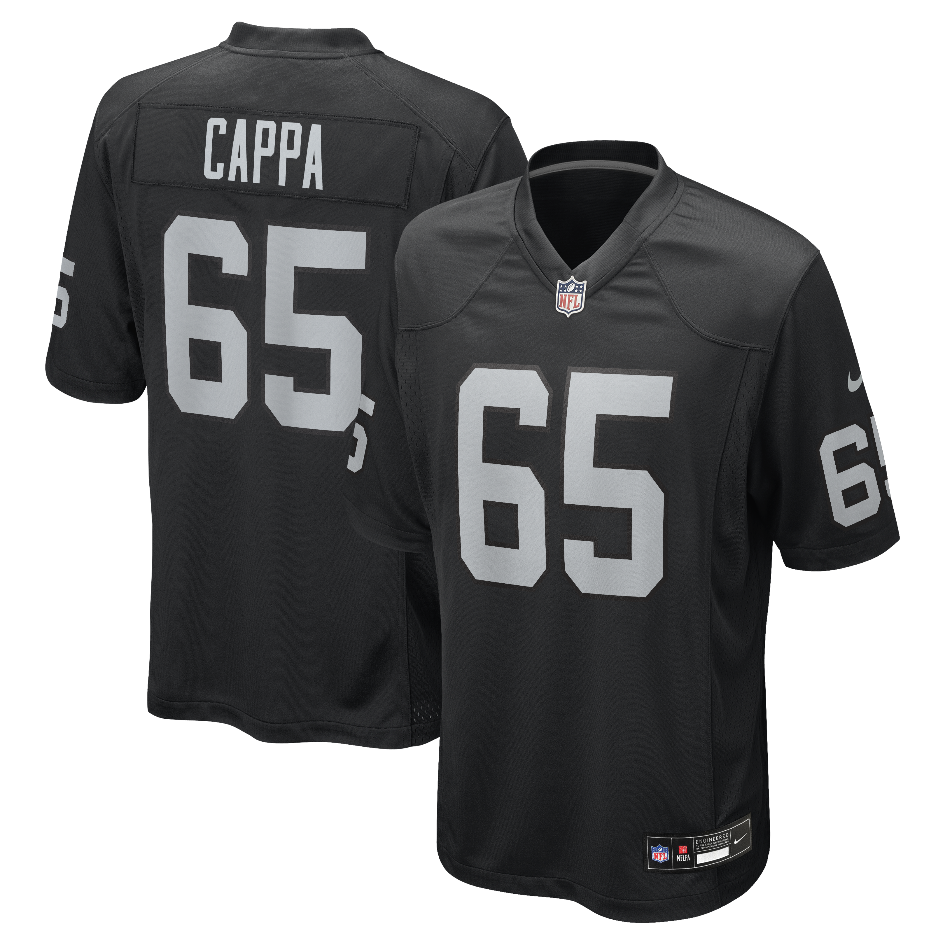 Men's Nike Alex Cappa  Black Las Vegas Raiders Team Game Jersey