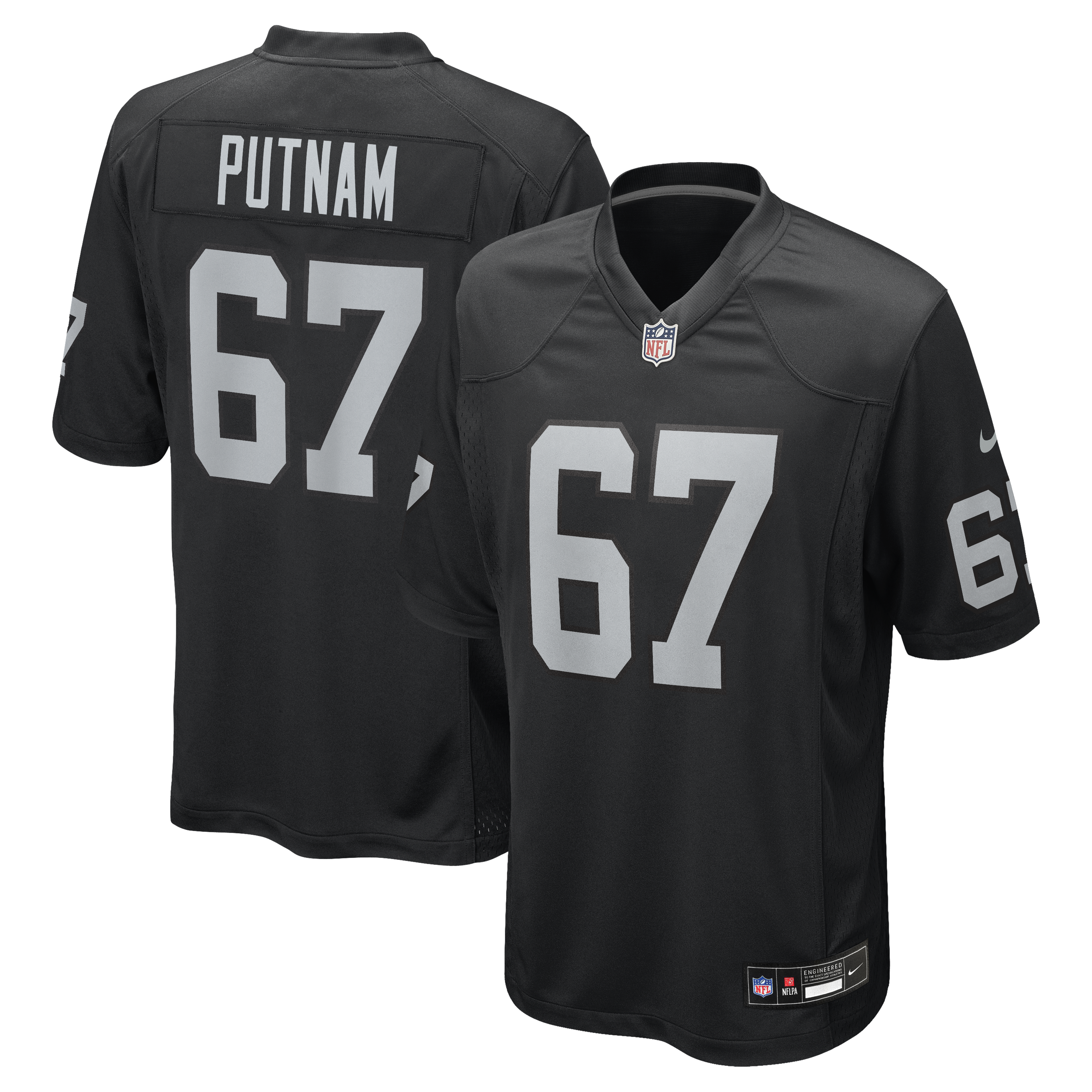 Men's Nike Will Putnam  Black Las Vegas Raiders Team Game Jersey